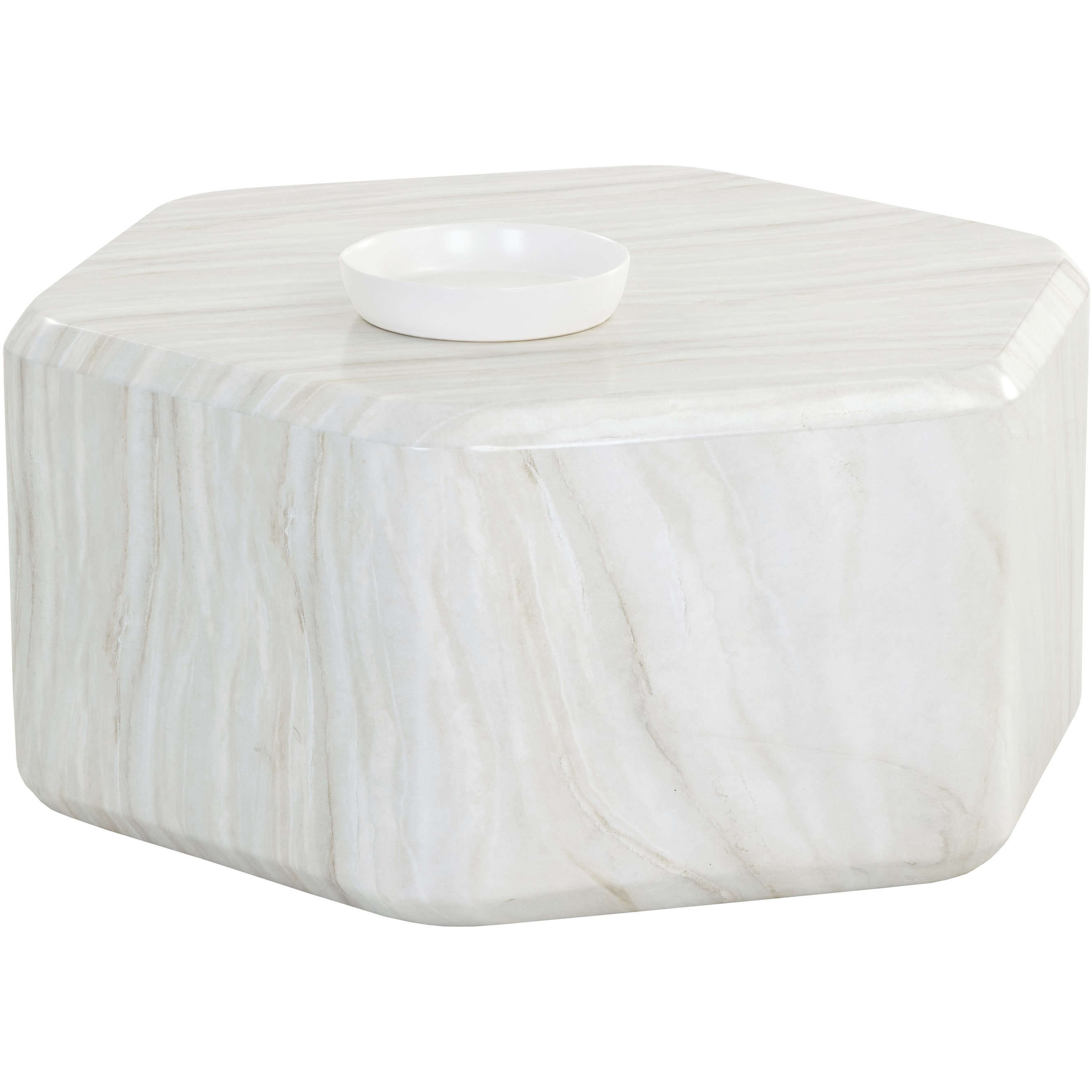 Spezza 33 X 29.5 inch Marble Look / Cream Outdoor Coffee Table